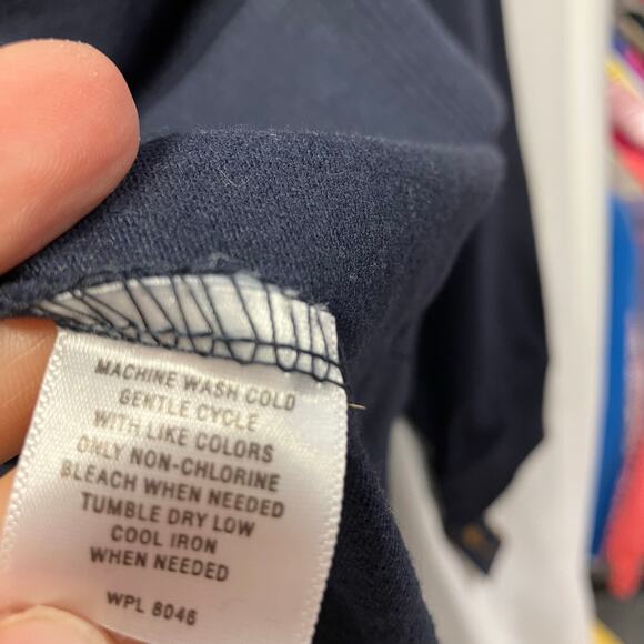 Club Room Mens XXL Navy Blue Button Mock‎ Neck Sweatshirt Cotton New Preppy - Picture 7 of 14